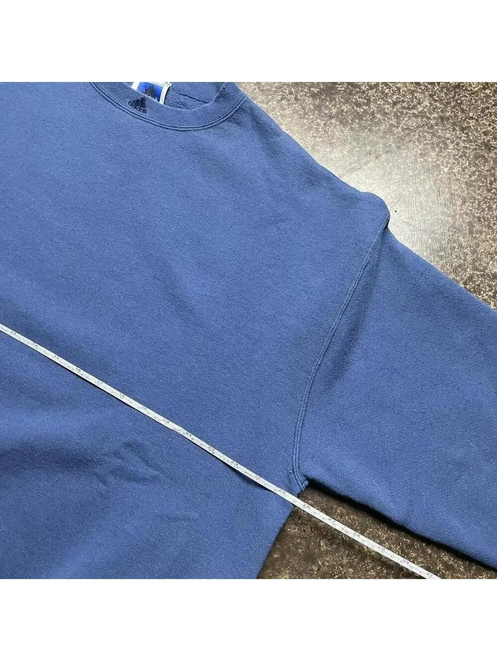 Vintage 90s Adidas Blue Sweatshirt Pullover Center Logo Size XL